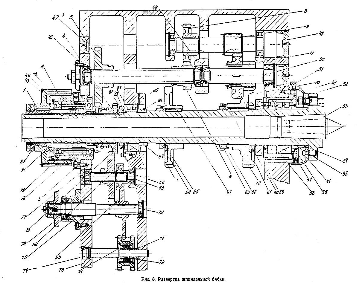 Шпиндельная бабка токарно-гвинторізного верстата 16Б25ПСп Шпиндельная бабка токарно-гвинторізного верстата 16Б25ПСп